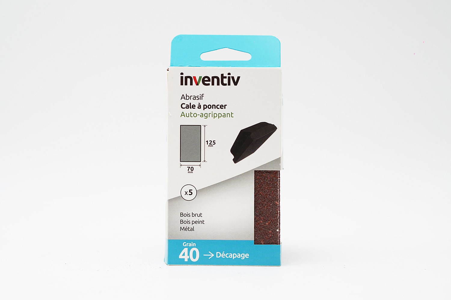 5 patins 70x125mm grains 40 - INVENTIV